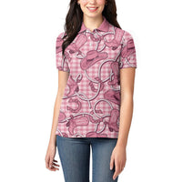 Pink Hawaii Palaka Cowboy Women Polo Shirt Hawaiian Paniolo Festival Spirit LT19 - Polynesian Pride