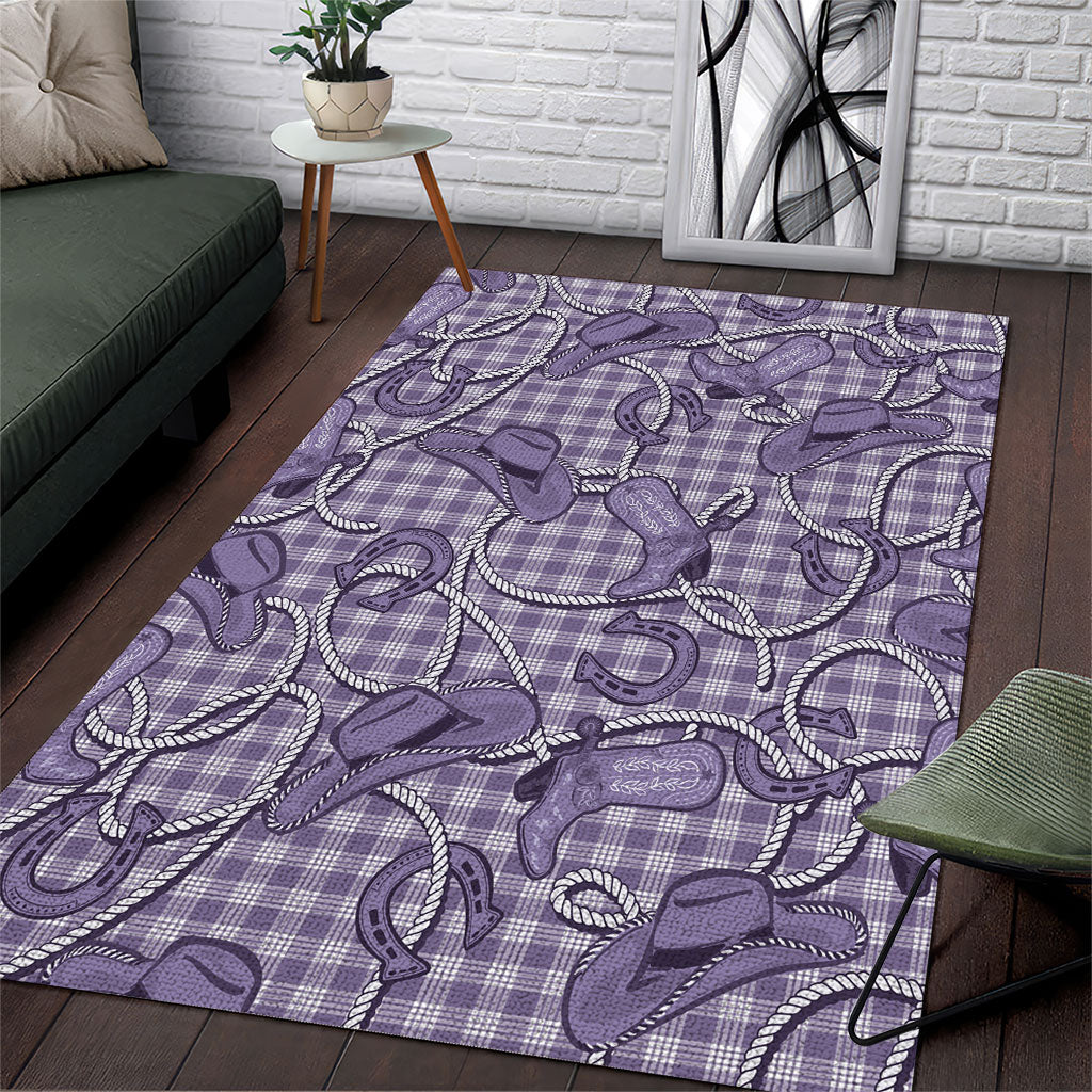 Purple Hawaii Palaka Cowboy Area Rug Hawaiian Paniolo Festival Spirit LT19 Purple - Polynesian Pride