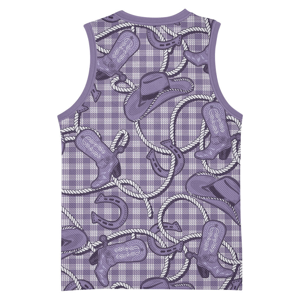 Purple Hawaii Palaka Cowboy Basketball Jersey Hawaiian Paniolo Festival Spirit LT19 - Polynesian Pride