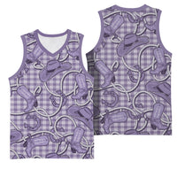 Purple Hawaii Palaka Cowboy Basketball Jersey Hawaiian Paniolo Festival Spirit LT19 - Polynesian Pride
