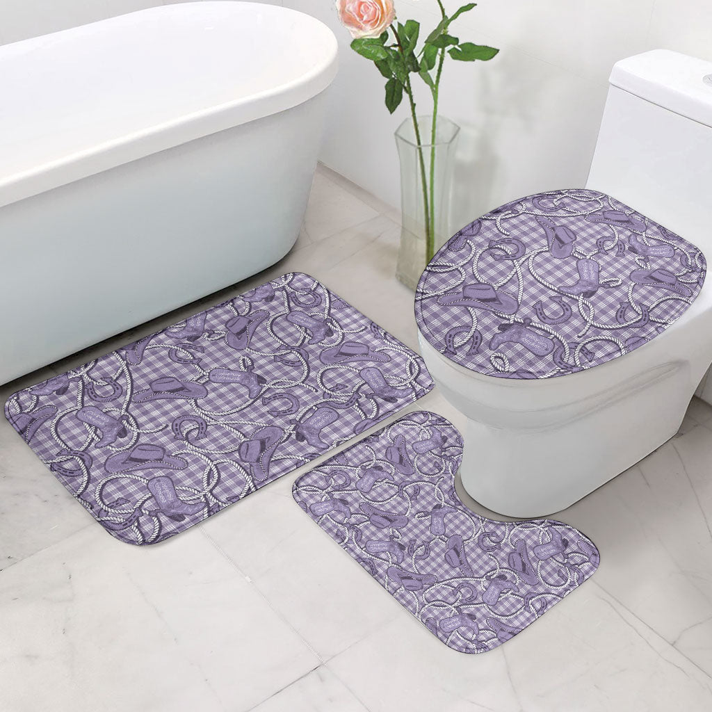 Purple Hawaii Palaka Cowboy Bathroom Set Hawaiian Paniolo Festival Spirit LT19 - Polynesian Pride