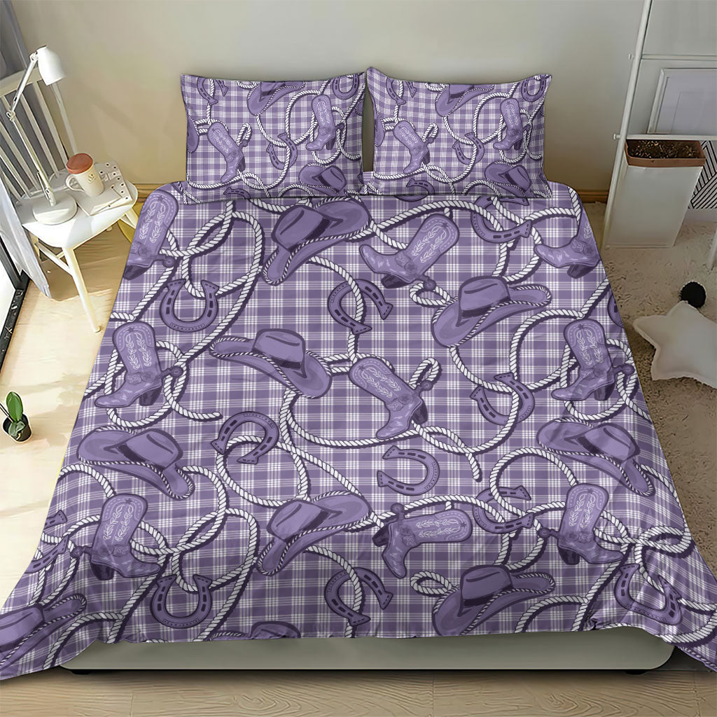 Purple Hawaii Palaka Cowboy Bedding Set Hawaiian Paniolo Festival Spirit LT19 - Polynesian Pride