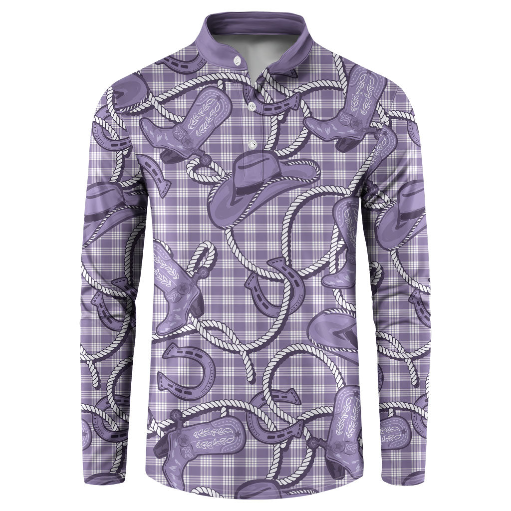 Purple Hawaii Palaka Cowboy Button Sweatshirt Hawaiian Paniolo Festival Spirit LT19 Purple - Polynesian Pride