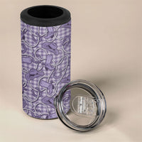 Purple Hawaii Palaka Cowboy 4 in 1 Can Cooler Tumbler Hawaiian Paniolo Festival Spirit LT19 - Polynesian Pride