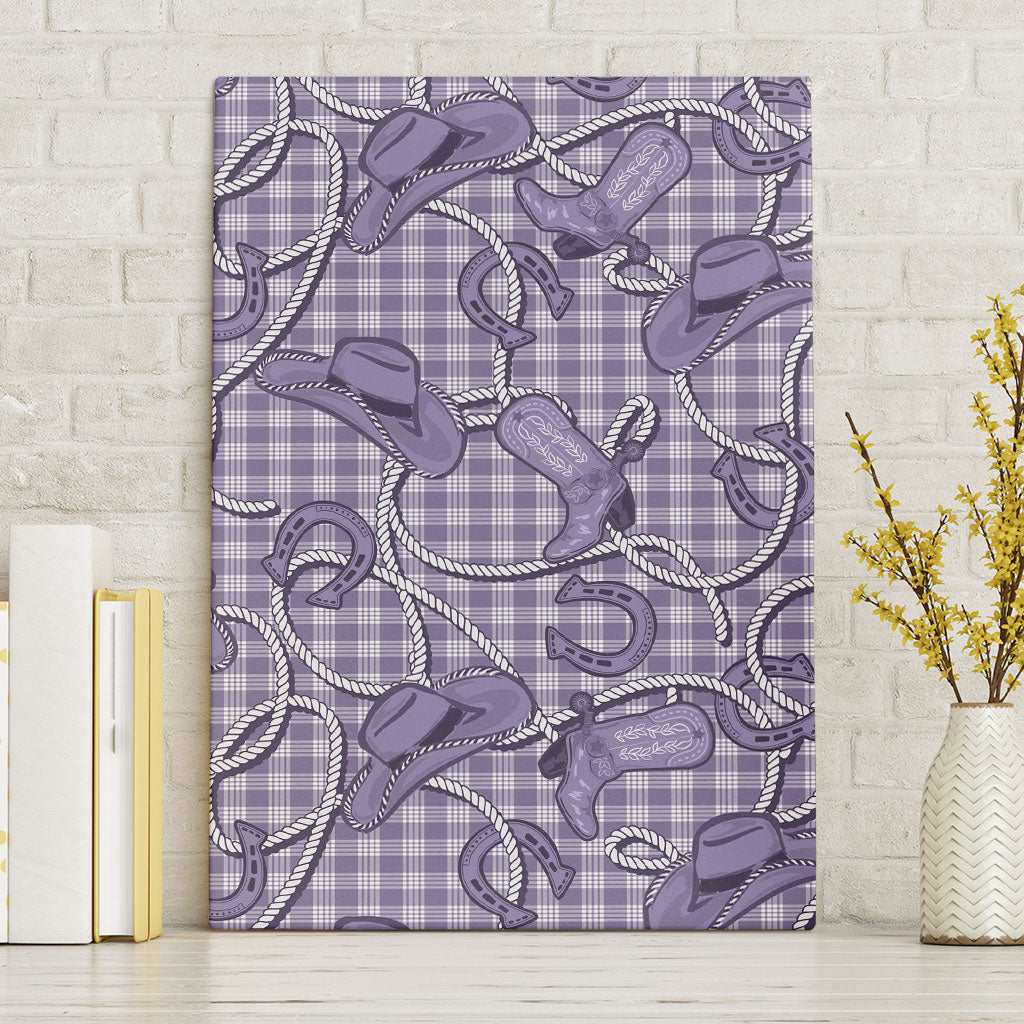 Purple Hawaii Palaka Cowboy Canvas Wall Art Hawaiian Paniolo Festival Spirit LT19 Without Frame Purple - Polynesian Pride