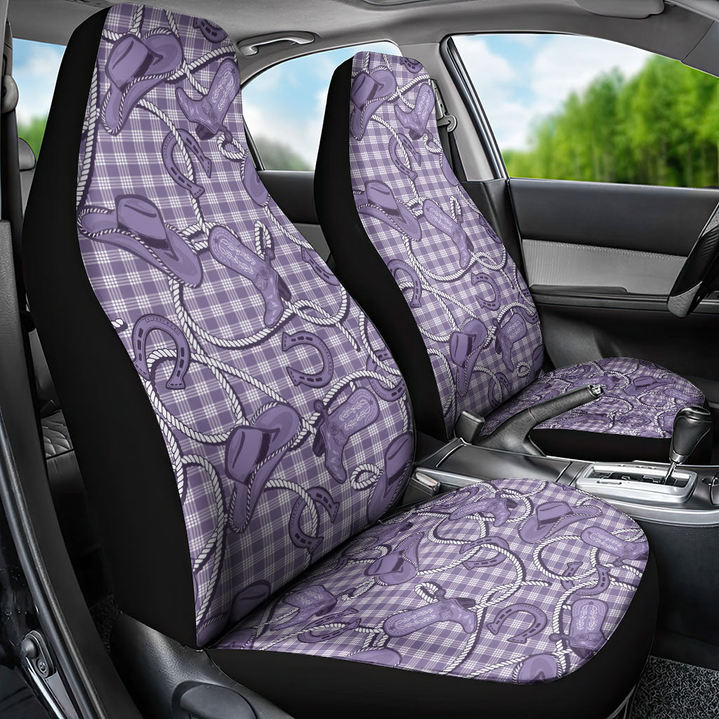 Purple Hawaii Palaka Cowboy Car Seat Cover Hawaiian Paniolo Festival Spirit LT19 - Polynesian Pride