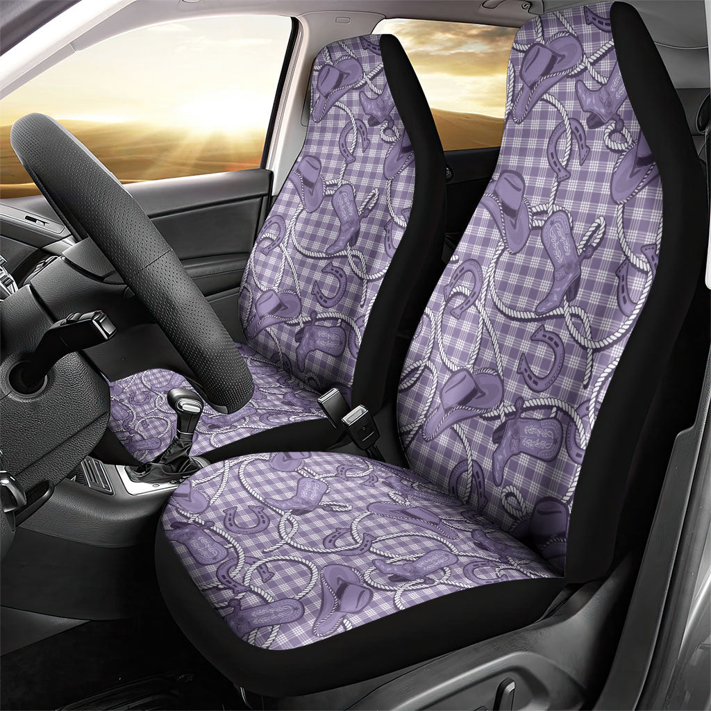 Purple Hawaii Palaka Cowboy Car Seat Cover Hawaiian Paniolo Festival Spirit LT19 - Polynesian Pride