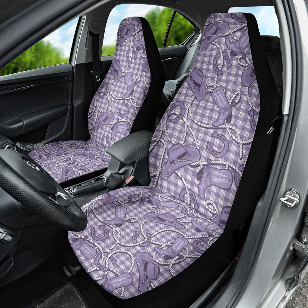 Purple Hawaii Palaka Cowboy Car Seat Cover Hawaiian Paniolo Festival Spirit LT19 - Polynesian Pride