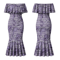 Purple Hawaii Palaka Cowboy Couples Matching Mermaid Dress and Long Sleeve Button Shirt Hawaiian Paniolo Festival Spirit LT19 - Polynesian Pride