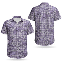 Purple Hawaii Palaka Cowboy Couples Matching Off Shoulder Maxi Dress and Hawaiian Shirt Hawaiian Paniolo Festival Spirit LT19 - Polynesian Pride