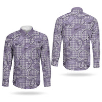 Purple Hawaii Palaka Cowboy Couples Matching Puletasi and Long Sleeve Button Shirt Hawaiian Paniolo Festival Spirit LT19 - Polynesian Pride