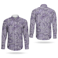 Purple Hawaii Palaka Cowboy Couples Matching Short Sleeve Bodycon Dress and Long Sleeve Button Shirt Hawaiian Paniolo Festival Spirit LT19 - Polynesian Pride