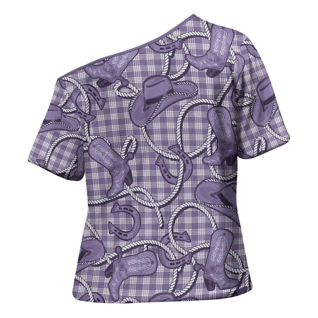 Purple Hawaii Palaka Cowboy Cross Shoulder Shirt Hawaiian Paniolo Festival Spirit LT19 - Polynesian Pride