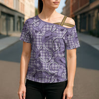 Purple Hawaii Palaka Cowboy Cross Shoulder Shirt Hawaiian Paniolo Festival Spirit LT19 - Polynesian Pride