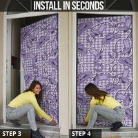 Purple Hawaii Palaka Cowboy Door Cover Hawaiian Paniolo Festival Spirit LT19 - Polynesian Pride