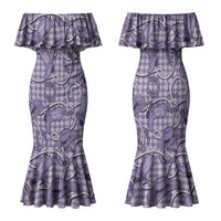 Purple Hawaii Palaka Cowboy Family Matching Mermaid Dress and Hawaiian Shirt Hawaiian Paniolo Festival Spirit LT19 Mom's Dress Purple - Polynesian Pride