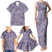 Purple Hawaii Palaka Cowboy Family Matching Tank Maxi Dress and Hawaiian Shirt Hawaiian Paniolo Festival Spirit LT19 - Polynesian Pride