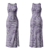 Purple Hawaii Palaka Cowboy Family Matching Tank Maxi Dress and Hawaiian Shirt Hawaiian Paniolo Festival Spirit LT19 Mom's Dress Purple - Polynesian Pride
