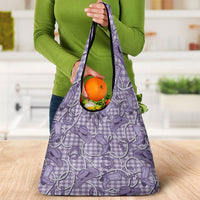 Purple Hawaii Palaka Cowboy Grocery Bag Hawaiian Paniolo Festival Spirit LT19 - Polynesian Pride
