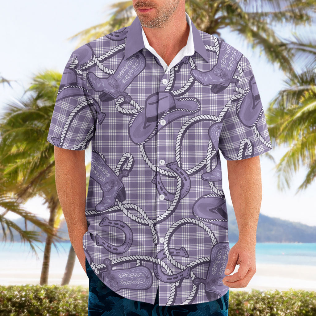 Purple Hawaii Palaka Cowboy Hawaiian Shirt Hawaiian Paniolo Festival Spirit LT19 - Polynesian Pride