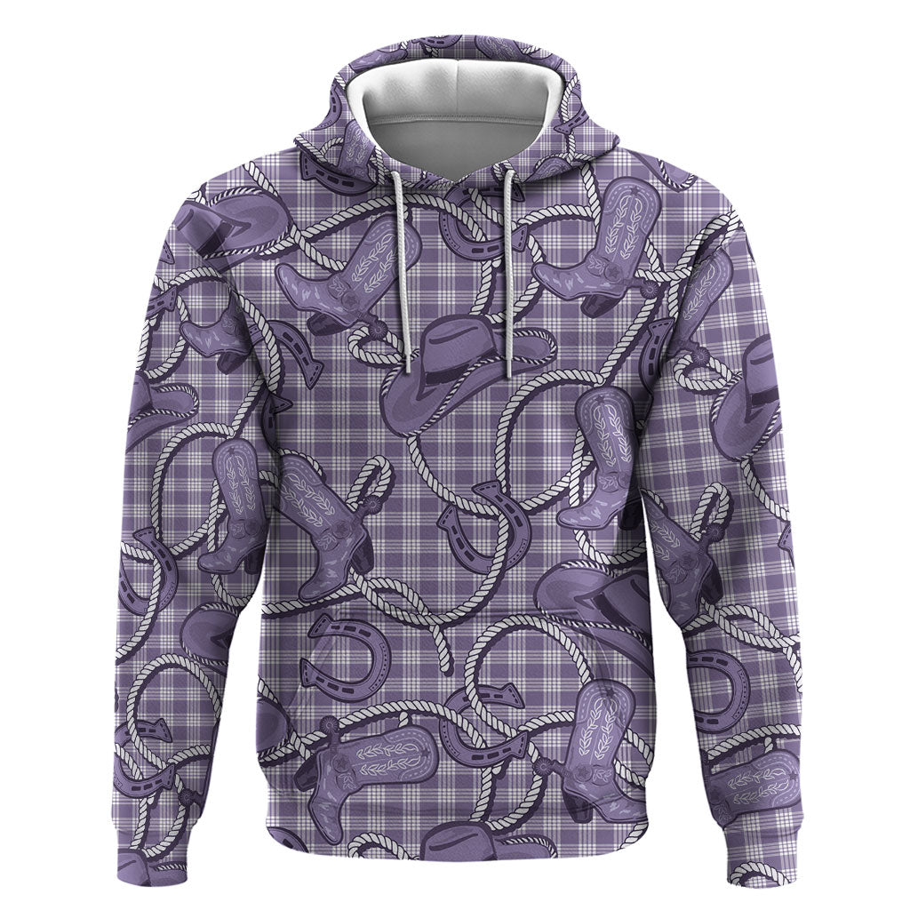 Purple Hawaii Palaka Cowboy Hoodie Hawaiian Paniolo Festival Spirit LT19 Pullover Hoodie Purple - Polynesian Pride