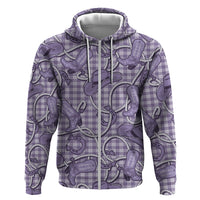 Purple Hawaii Palaka Cowboy Hoodie Hawaiian Paniolo Festival Spirit LT19 Zip Hoodie Purple - Polynesian Pride