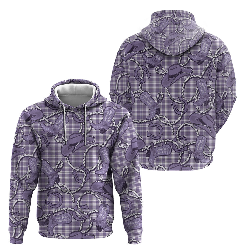 Purple Hawaii Palaka Cowboy Hoodie Hawaiian Paniolo Festival Spirit LT19 - Polynesian Pride