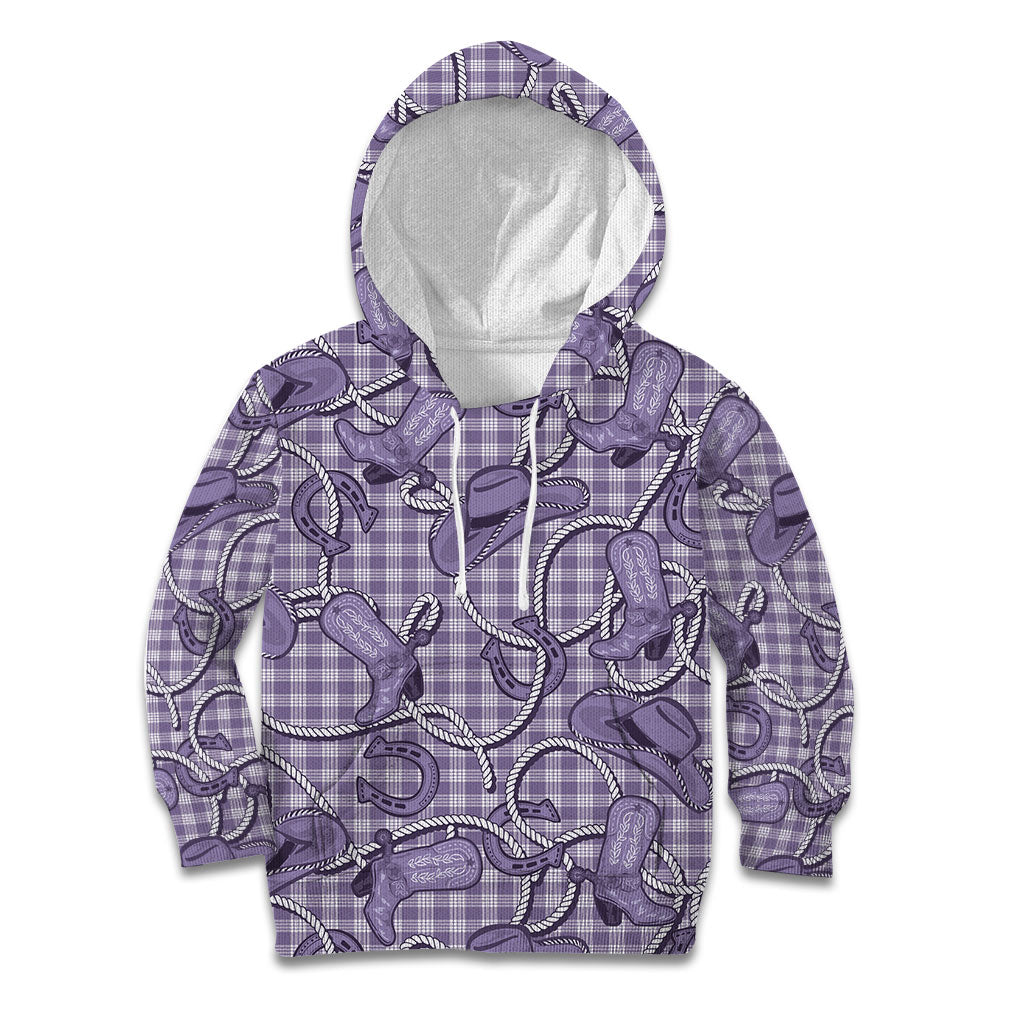 Purple Hawaii Palaka Cowboy Kid Hoodie Hawaiian Paniolo Festival Spirit LT19 Hoodie Purple - Polynesian Pride