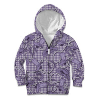 Purple Hawaii Palaka Cowboy Kid Hoodie Hawaiian Paniolo Festival Spirit LT19 Zip Hoodie Purple - Polynesian Pride