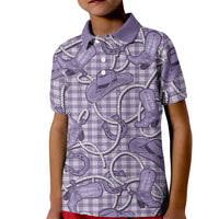 Purple Hawaii Palaka Cowboy Kid Polo Shirt Hawaiian Paniolo Festival Spirit LT19 Kid Purple - Polynesian Pride