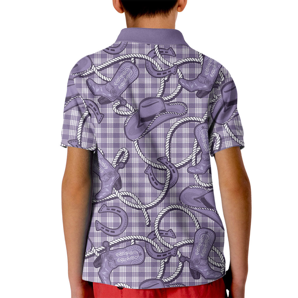 Purple Hawaii Palaka Cowboy Kid Polo Shirt Hawaiian Paniolo Festival Spirit LT19 - Polynesian Pride