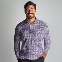 Purple Hawaii Palaka Cowboy Long Sleeve Polo Shirt Hawaiian Paniolo Festival Spirit LT19 - Polynesian Pride