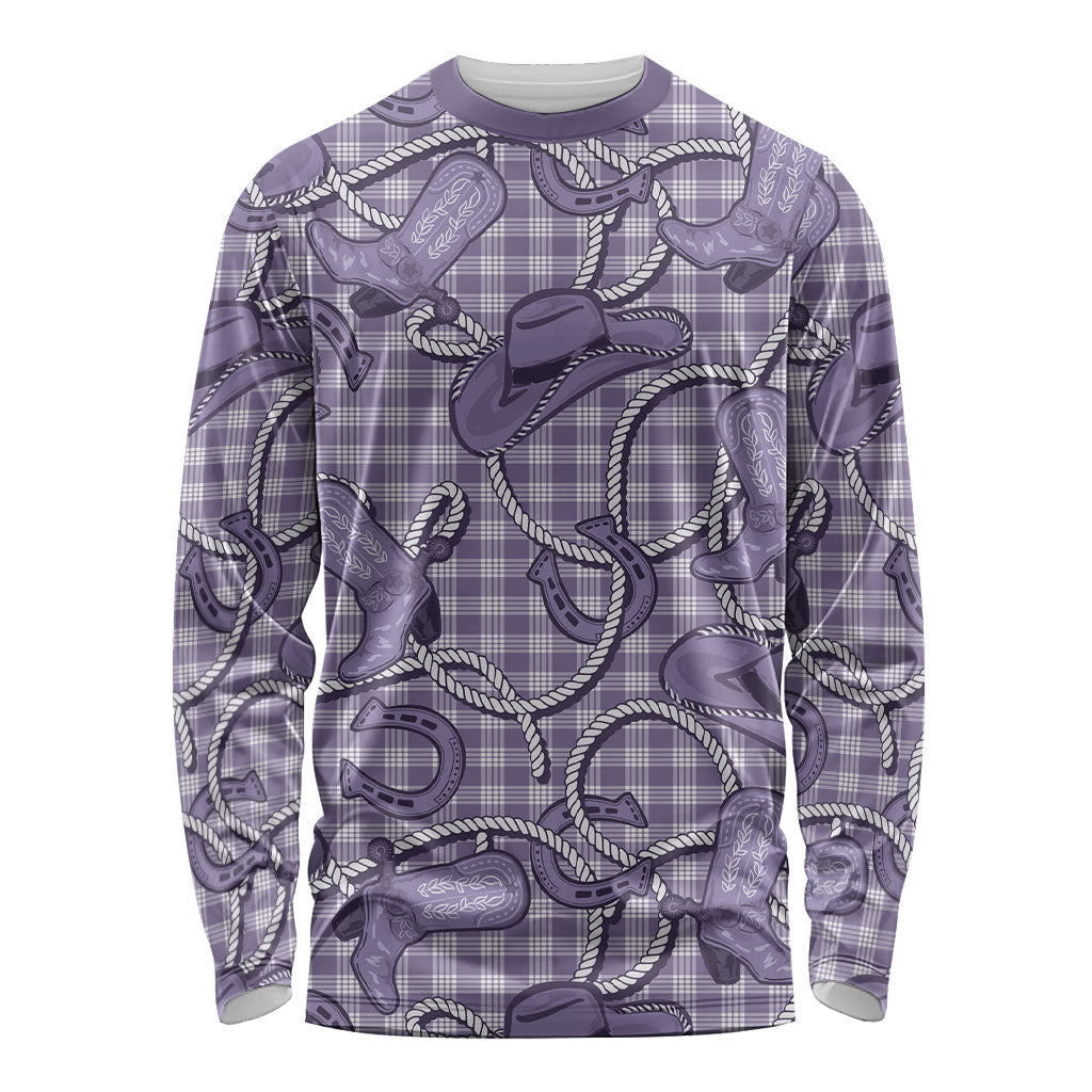 Purple Hawaii Palaka Cowboy Long Sleeve Shirt Hawaiian Paniolo Festival Spirit LT19 Unisex Purple - Polynesian Pride