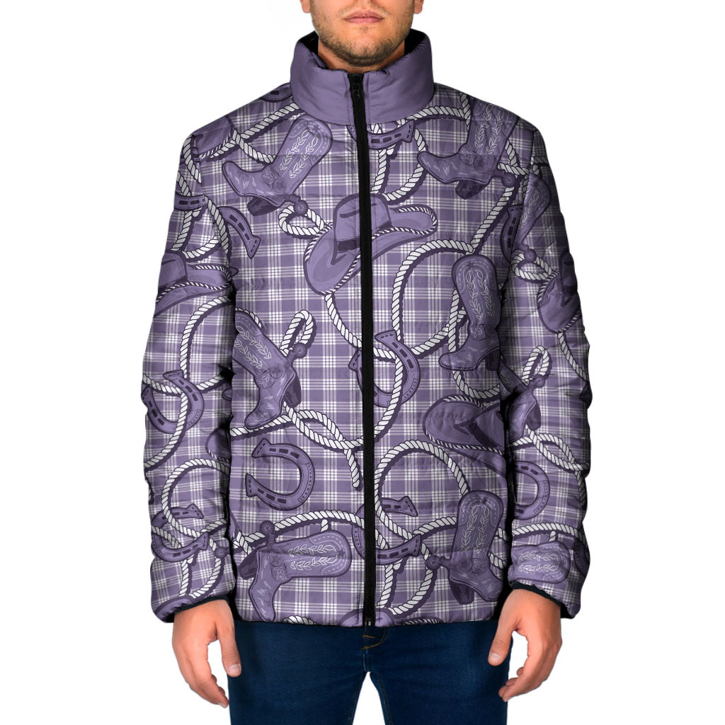 Purple Hawaii Palaka Cowboy Padded Jacket Hawaiian Paniolo Festival Spirit LT19 Men Purple - Polynesian Pride