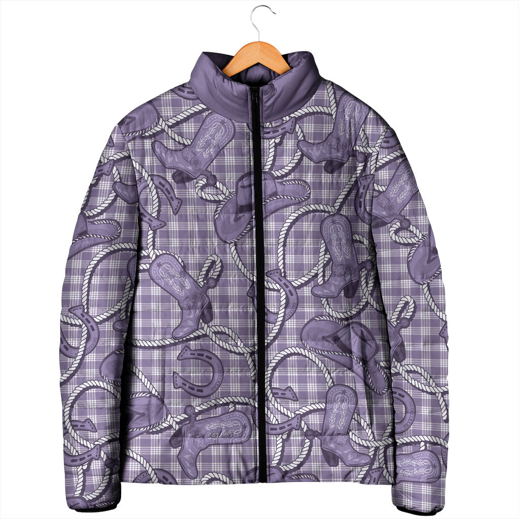 Purple Hawaii Palaka Cowboy Padded Jacket Hawaiian Paniolo Festival Spirit LT19 - Polynesian Pride