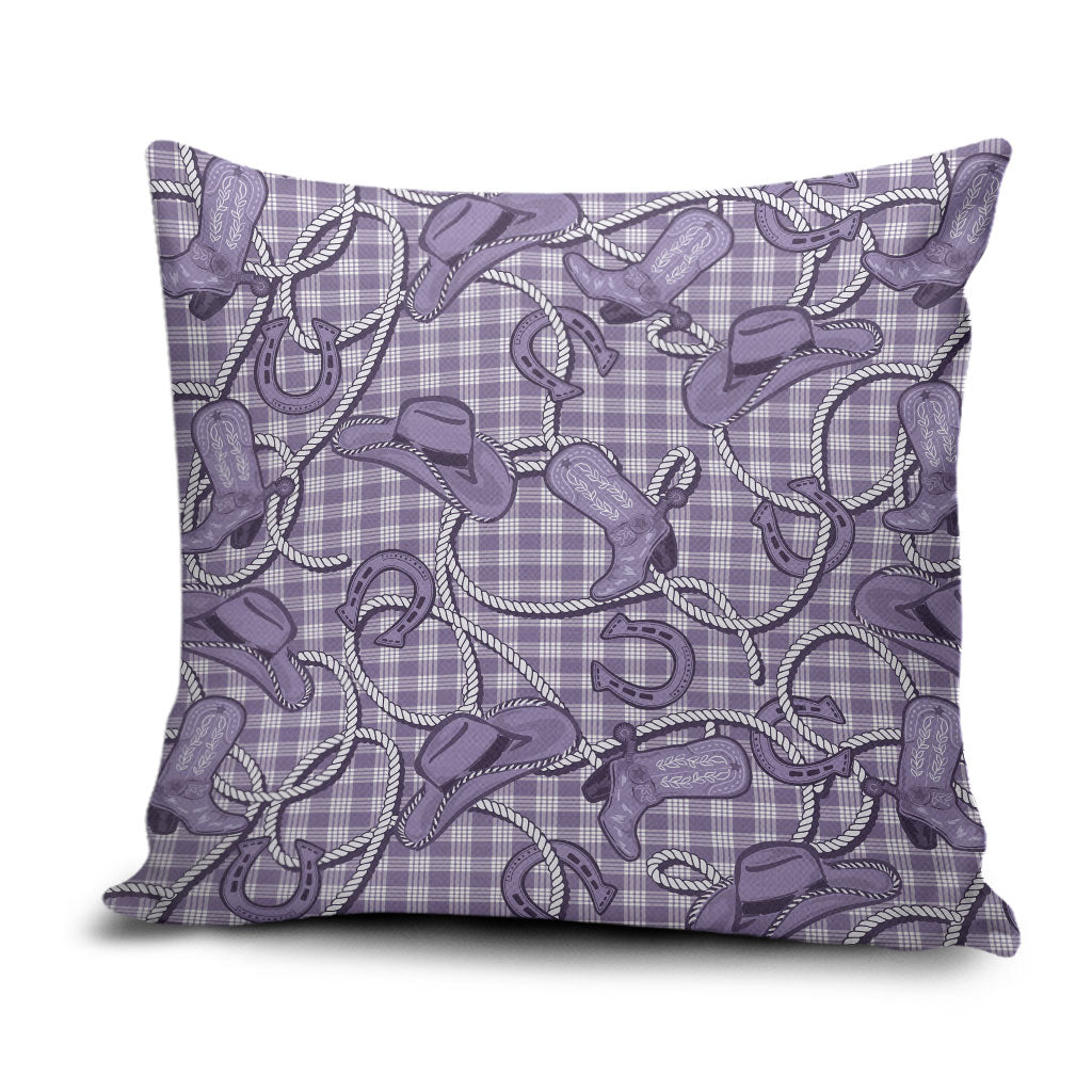 Purple Hawaii Palaka Cowboy Pillow Cover Hawaiian Paniolo Festival Spirit LT19 Purple - Polynesian Pride