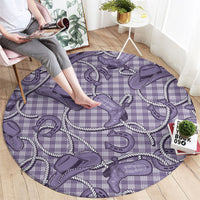 Purple Hawaii Palaka Cowboy Round Carpet Hawaiian Paniolo Festival Spirit LT19 - Polynesian Pride