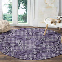 Purple Hawaii Palaka Cowboy Round Carpet Hawaiian Paniolo Festival Spirit LT19 - Polynesian Pride
