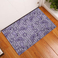 Purple Hawaii Palaka Cowboy Rubber Doormat Hawaiian Paniolo Festival Spirit LT19 - Polynesian Pride