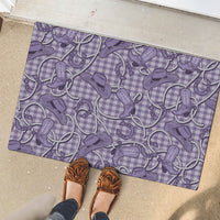 Purple Hawaii Palaka Cowboy Rubber Doormat Hawaiian Paniolo Festival Spirit LT19 - Polynesian Pride
