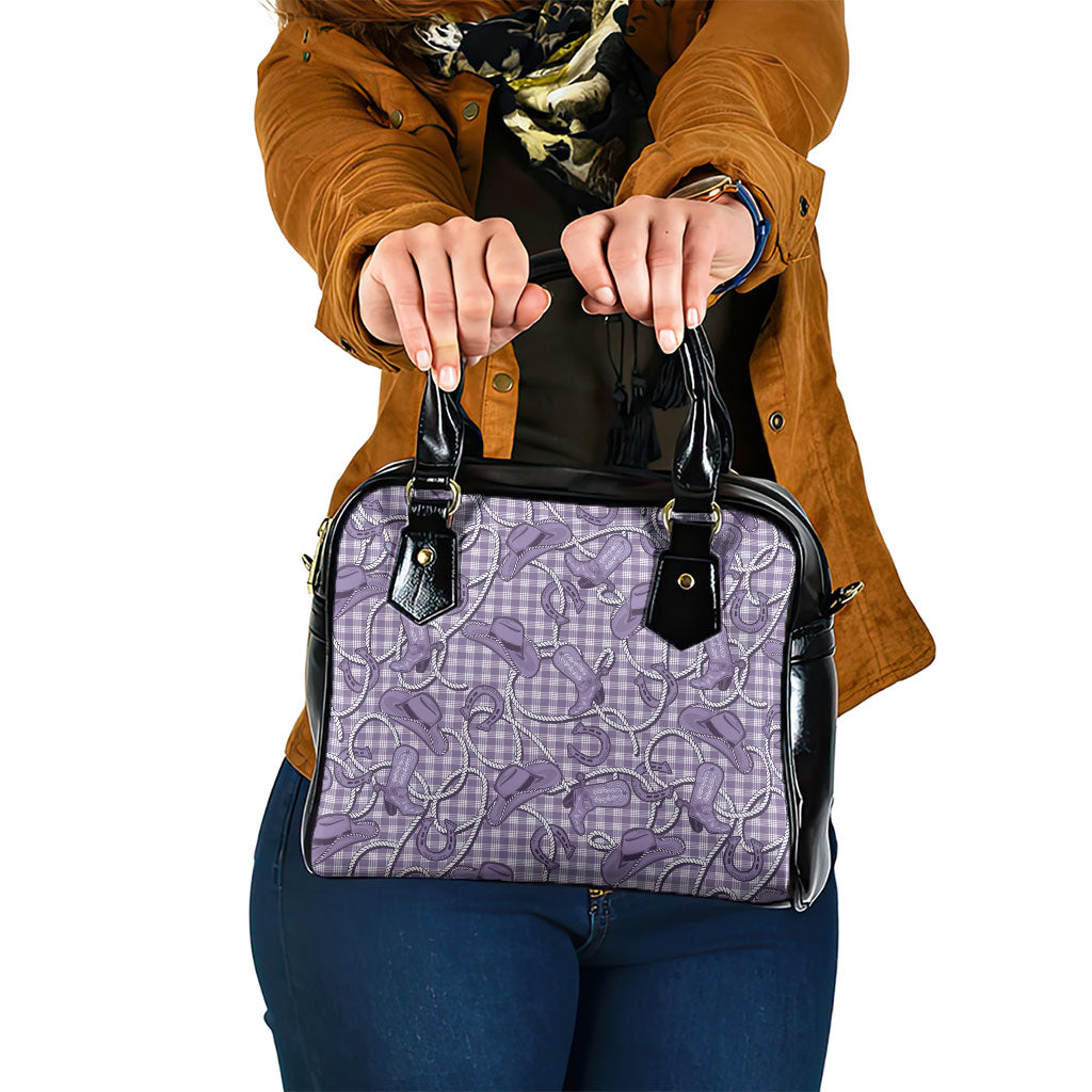 Purple Hawaii Palaka Cowboy Shoulder Handbag Hawaiian Paniolo Festival Spirit LT19 One Size Purple - Polynesian Pride