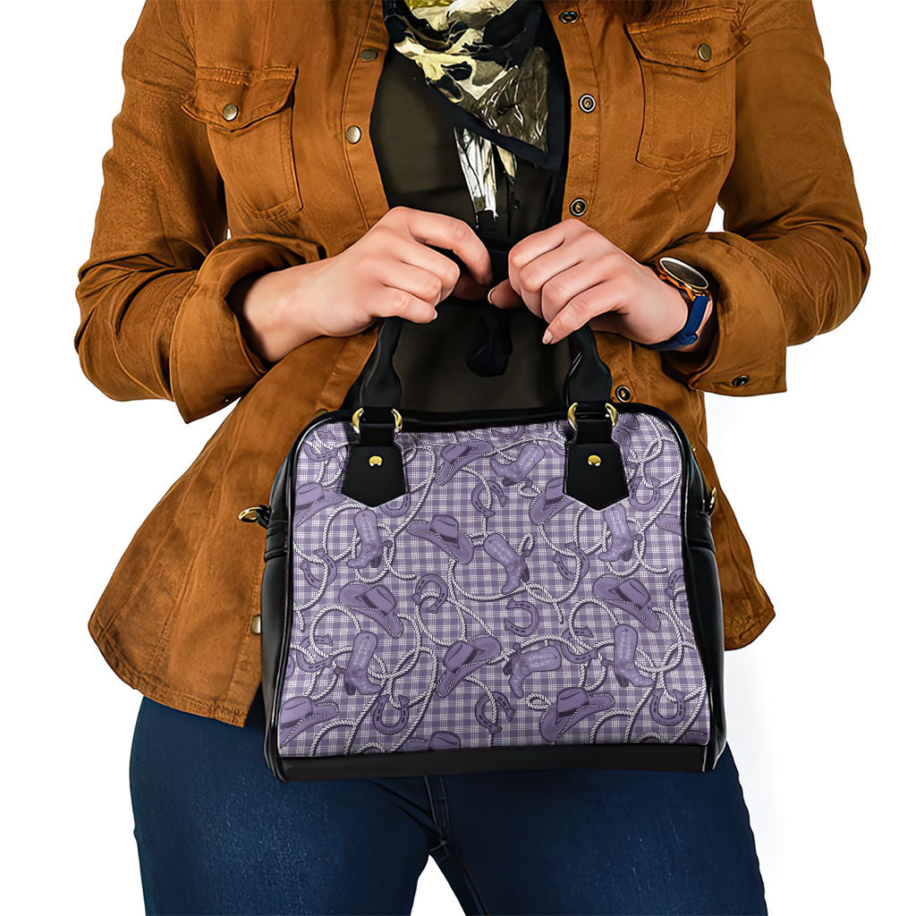 Purple Hawaii Palaka Cowboy Shoulder Handbag Hawaiian Paniolo Festival Spirit LT19 - Polynesian Pride