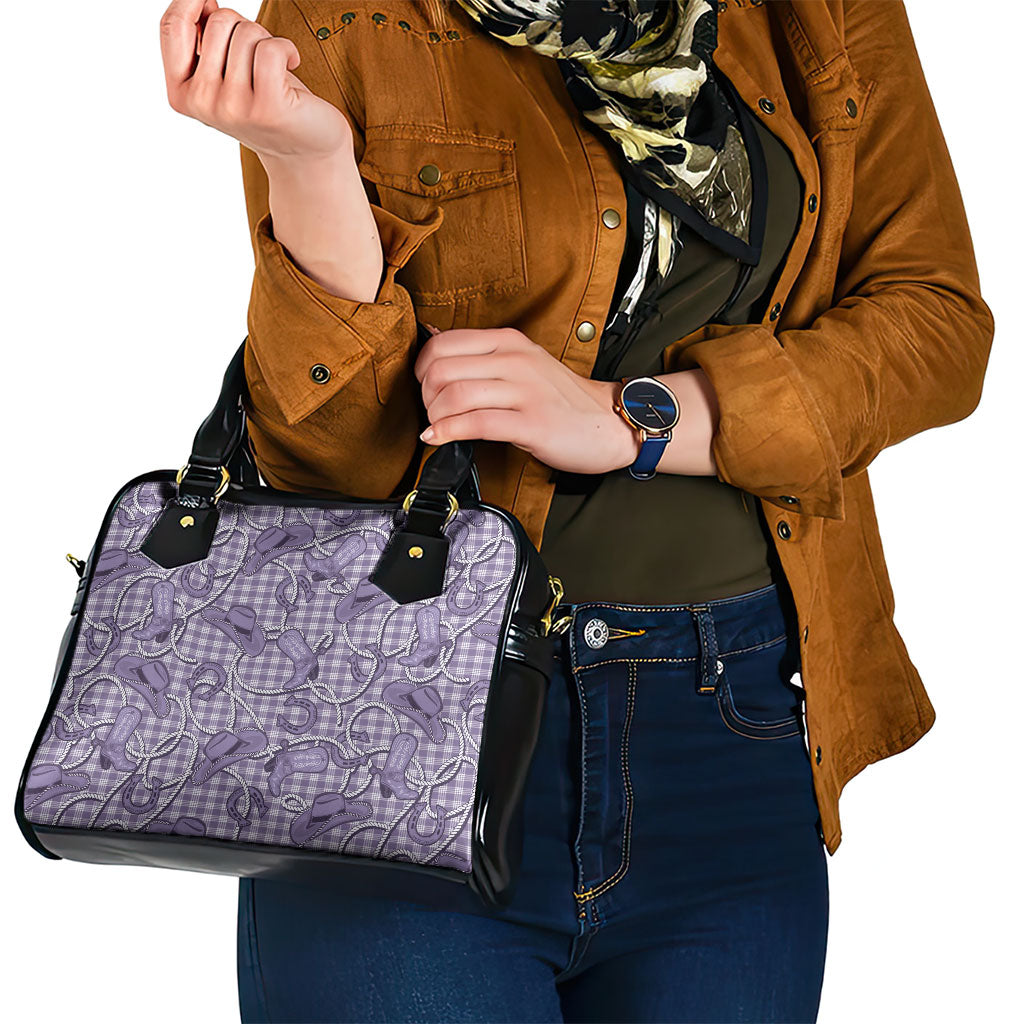 Purple Hawaii Palaka Cowboy Shoulder Handbag Hawaiian Paniolo Festival Spirit LT19 - Polynesian Pride