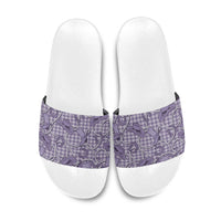 Purple Hawaii Palaka Cowboy Slide Sandals Hawaiian Paniolo Festival Spirit LT19 Purple - Polynesian Pride