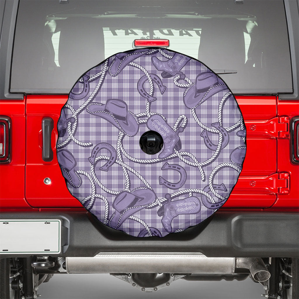 Purple Hawaii Palaka Cowboy Spare Tire Cover Hawaiian Paniolo Festival Spirit LT19 - Polynesian Pride