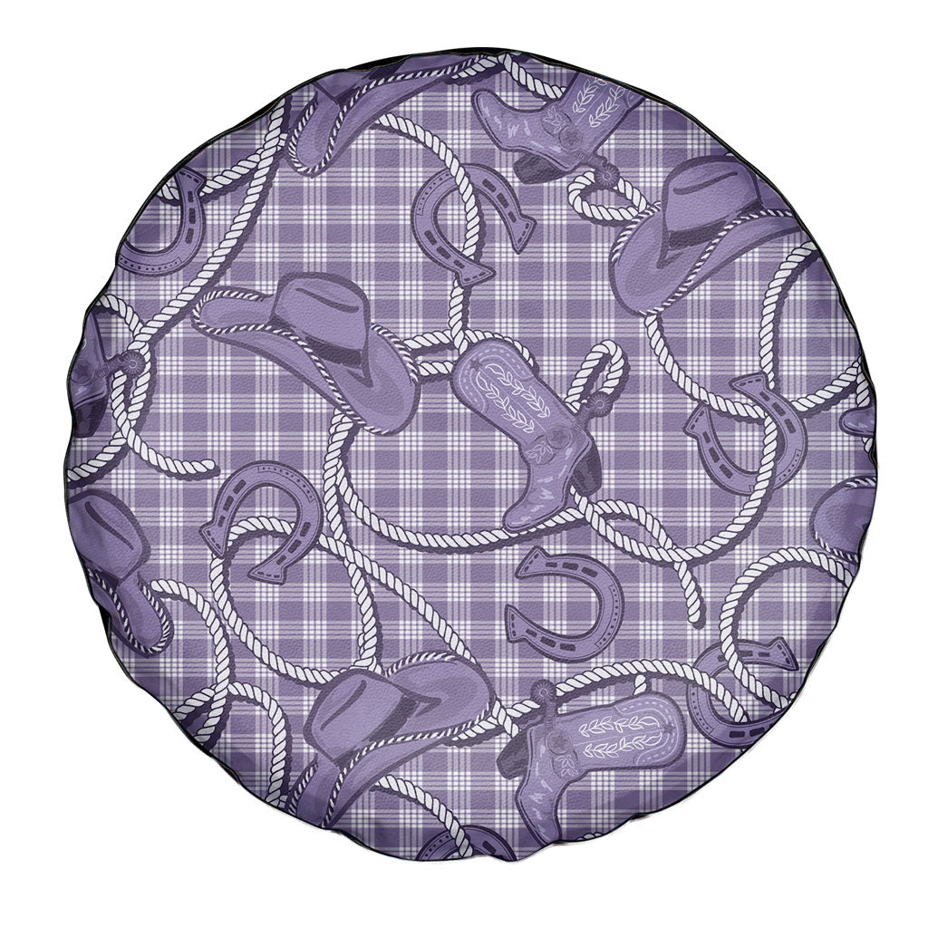 Purple Hawaii Palaka Cowboy Spare Tire Cover Hawaiian Paniolo Festival Spirit LT19 - Polynesian Pride