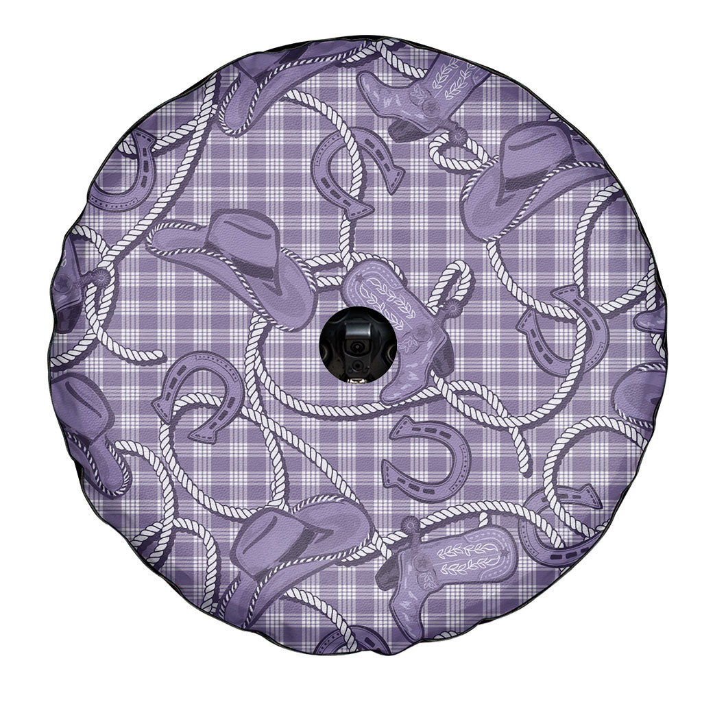 Purple Hawaii Palaka Cowboy Spare Tire Cover Hawaiian Paniolo Festival Spirit LT19 - Polynesian Pride