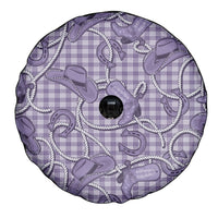 Purple Hawaii Palaka Cowboy Spare Tire Cover Hawaiian Paniolo Festival Spirit LT19 - Polynesian Pride