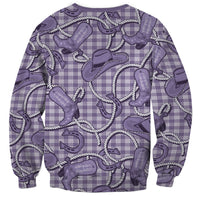 Purple Hawaii Palaka Cowboy Sweatshirt Hawaiian Paniolo Festival Spirit LT19 - Polynesian Pride