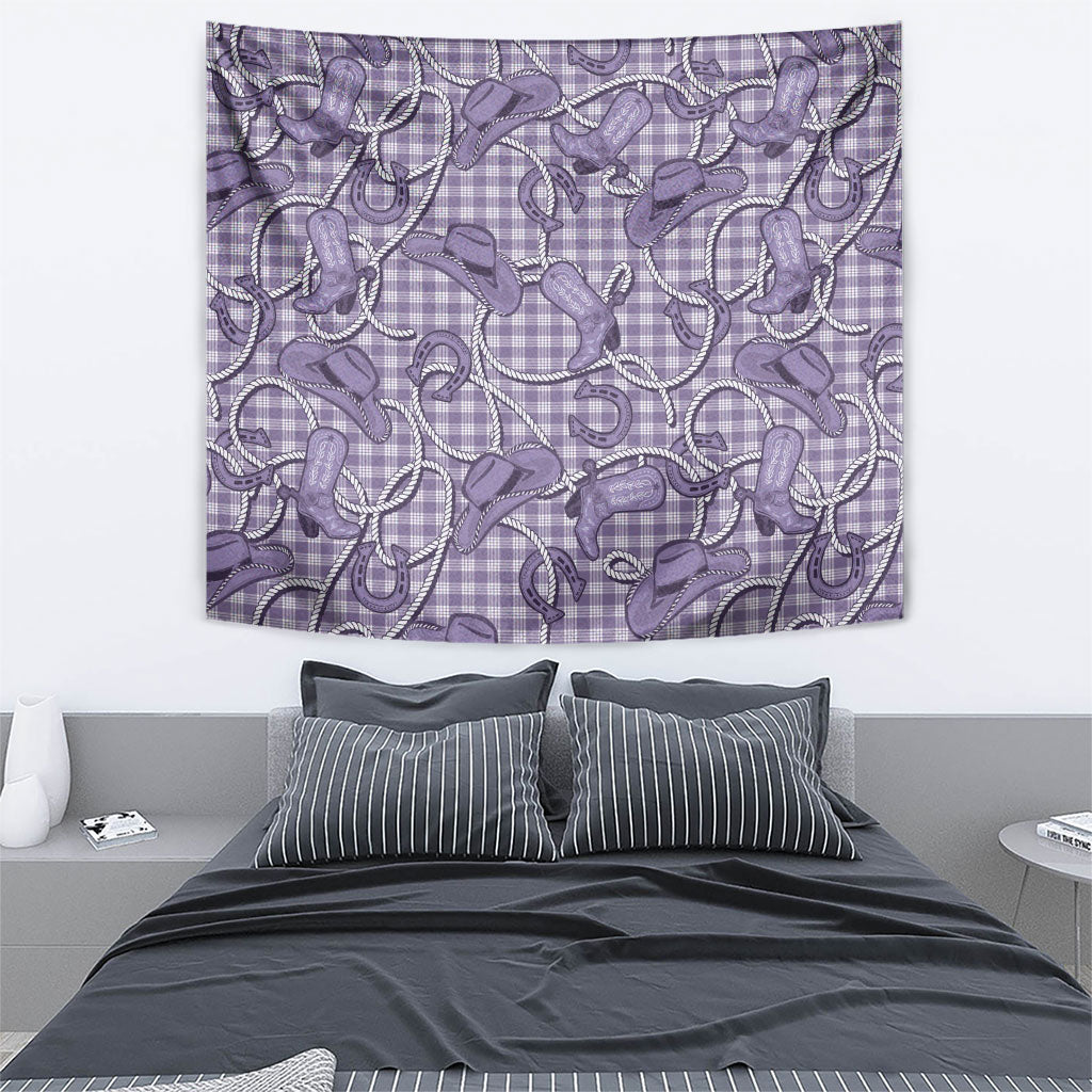 Purple Hawaii Palaka Cowboy Tapestry Hawaiian Paniolo Festival Spirit LT19 - Polynesian Pride